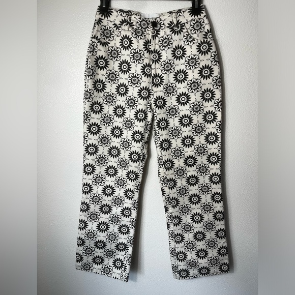 Rolla’s Plaza Bootcut Crop Pants Women's Cream/Black Floral Print High Rise S - Picture 5 of 7